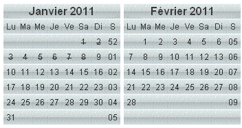 T�l�charger le mod�le de calendrier